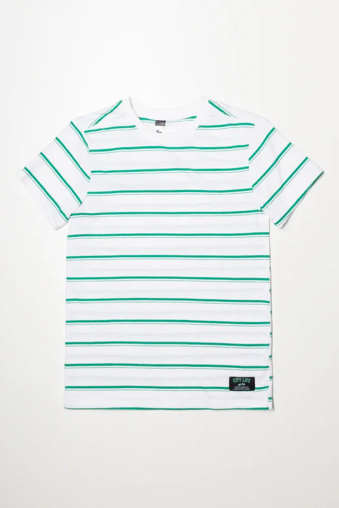 Short Sleeve Stripe T-Shirt Green