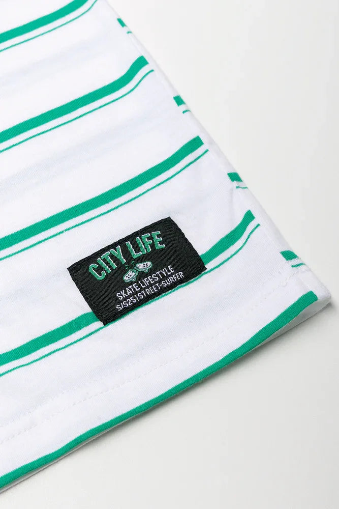 Short Sleeve Stripe T-Shirt Green