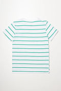 Short Sleeve Stripe T-Shirt Green (2)