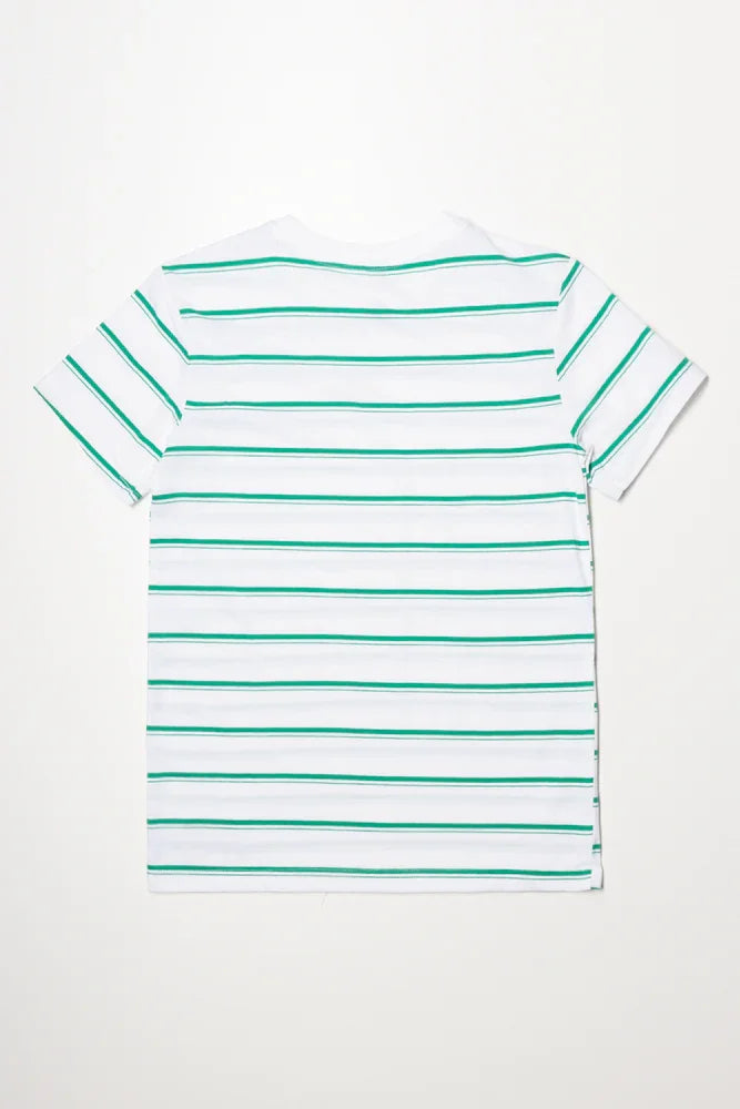 Short Sleeve Stripe T-Shirt Green (2)