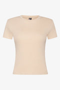 Rib Short Sleeve T-Shirt Natural