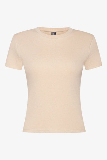 Rib Short Sleeve T-Shirt Natural