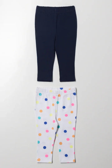 2 Pack Leggings Navy And White
