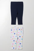 2 Pack Leggings Navy And White (2)