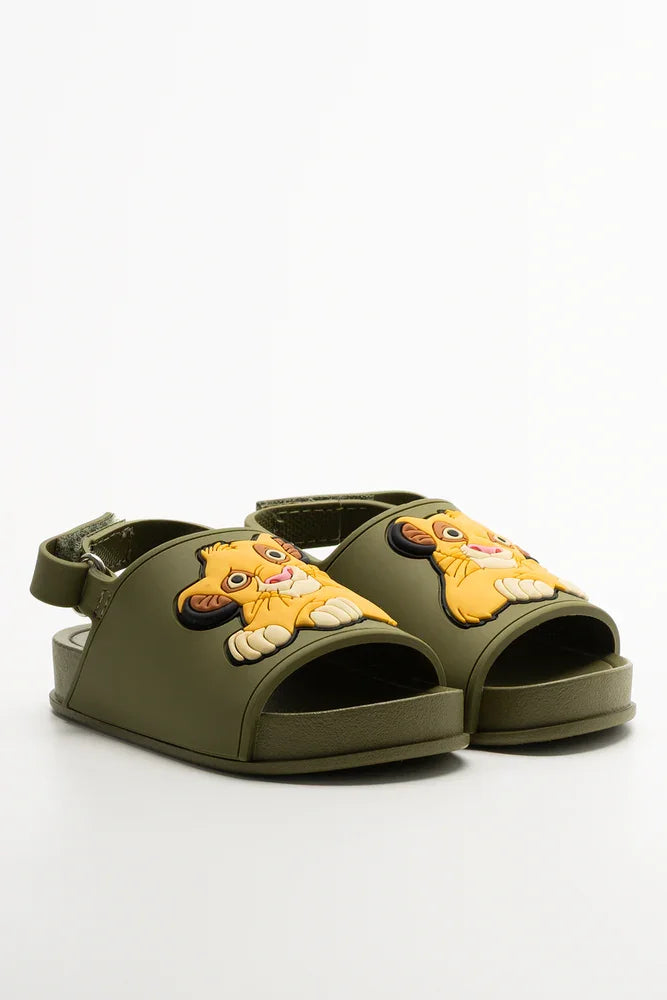 Simba Slides Dark Green And Yellow