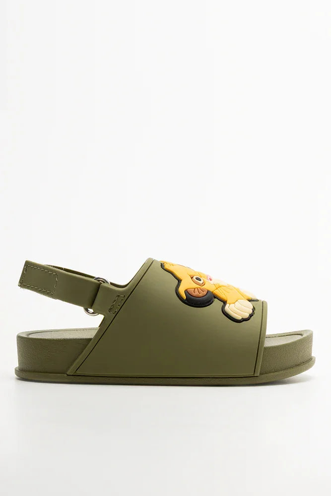 Simba Slides Dark Green And Yellow
