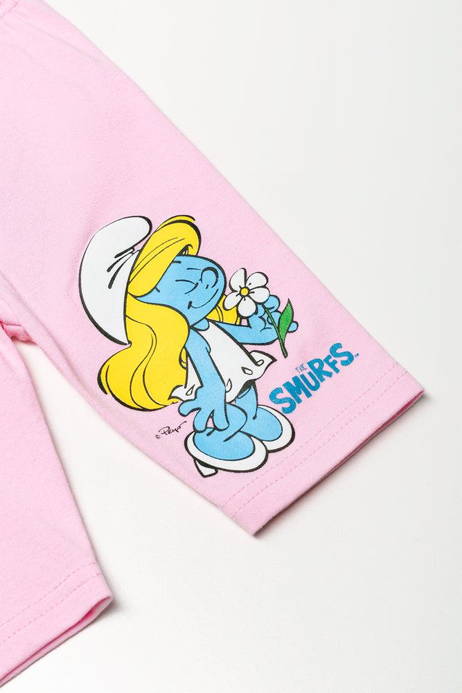 Smurfs T-Shirt And Leggings Set Pink (2)