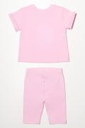 Smurfs T-Shirt And Leggings Set Pink (3)