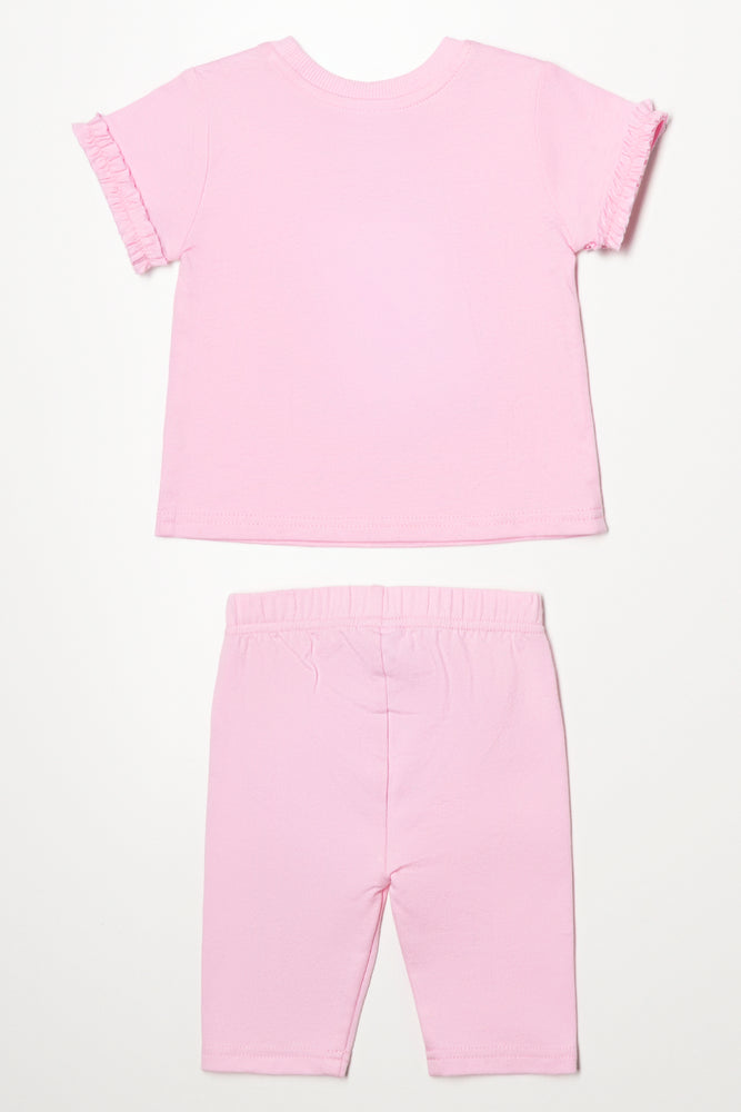 Smurfs T-Shirt And Leggings Set Pink (3)