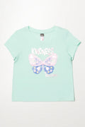 Butterfly Short Sleeve T-Shirt Light Green