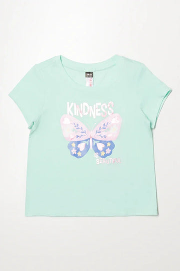 Butterfly Short Sleeve T-Shirt Light Green