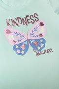 Butterfly Short Sleeve T-Shirt Light Green (1)
