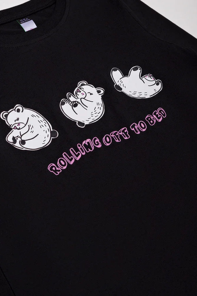 Bear Pyjamas Black And Pink