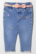 Belted Denim Jeans Blue
