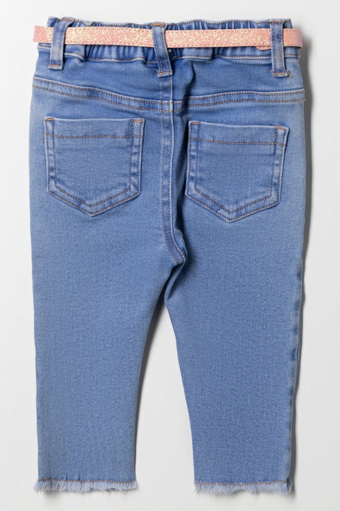Belted Denim Jeans Blue (2)