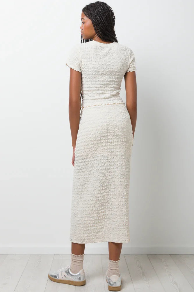 Textured Column Skirt Natural (3)