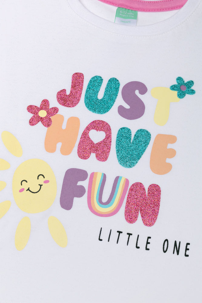 Just Have Fun Short Sleeve T-Shirt White (1)