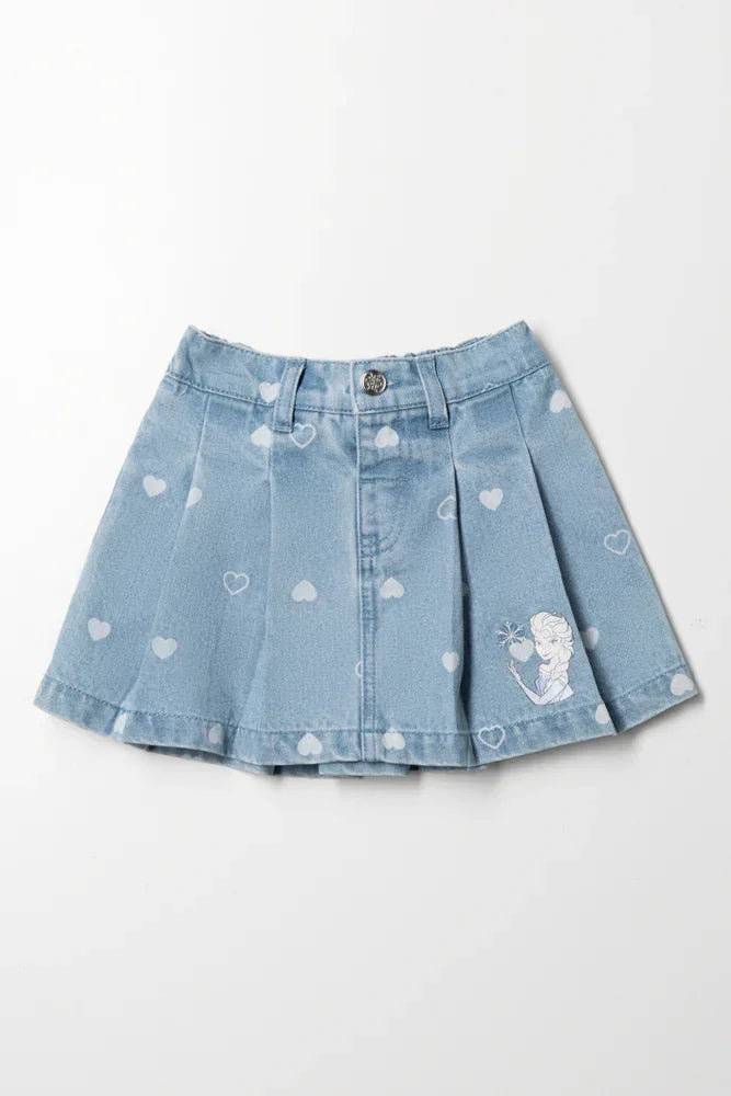 Frozen Denim Skirt Light Blue