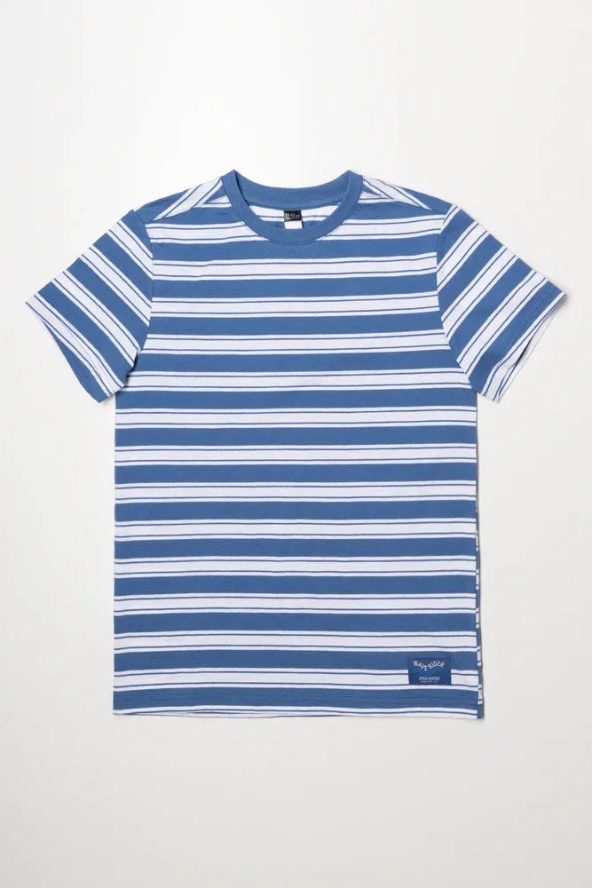 Stripe Short Sleeve T-Shirt Blue