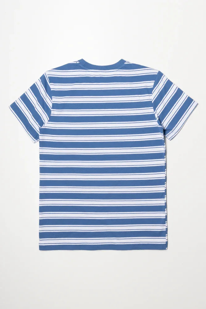 Stripe Short Sleeve T-Shirt Blue (2)