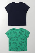 2 Pack Crocodile T-Shirts Navy And Green (2)