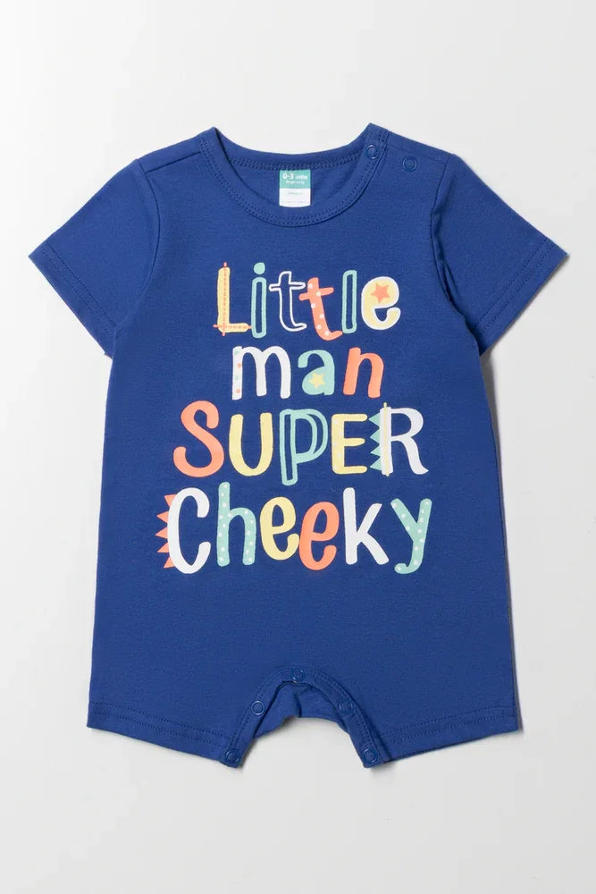 Little Man Romper Blue