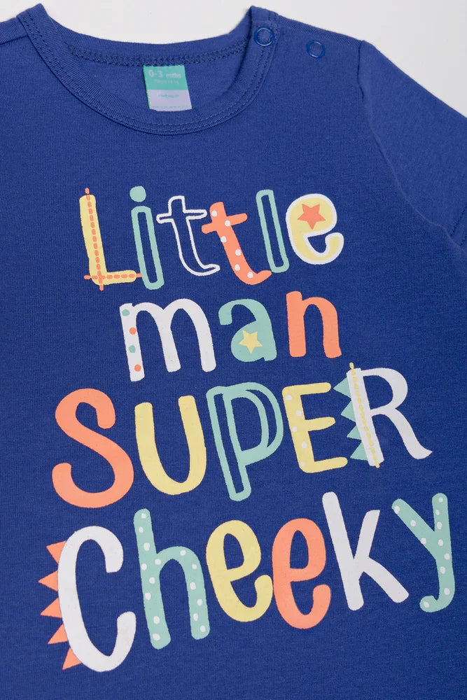 Little Man Romper Blue