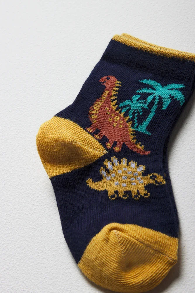 3 Pack Dinosaur Socks Multi
