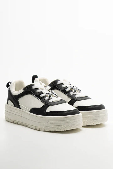 Bow Charm Sneakers Black And White