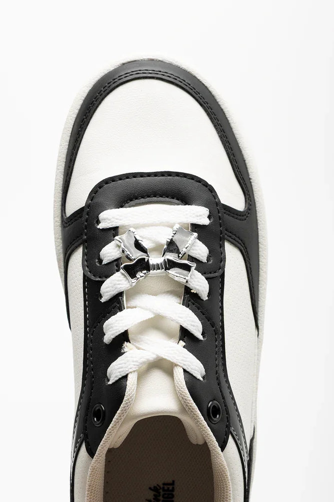 Bow Charm Sneakers Black And White (4)
