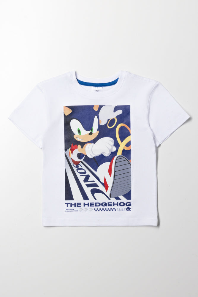Sonic Short Sleeve T-Shirt White Tops T-Shirts Ackermans