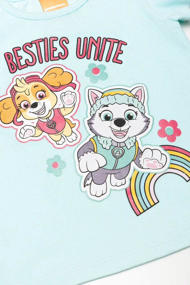 Paw Patrol 2 Pack Short Sleeve T-Shirts Light Blue And Natural (1)