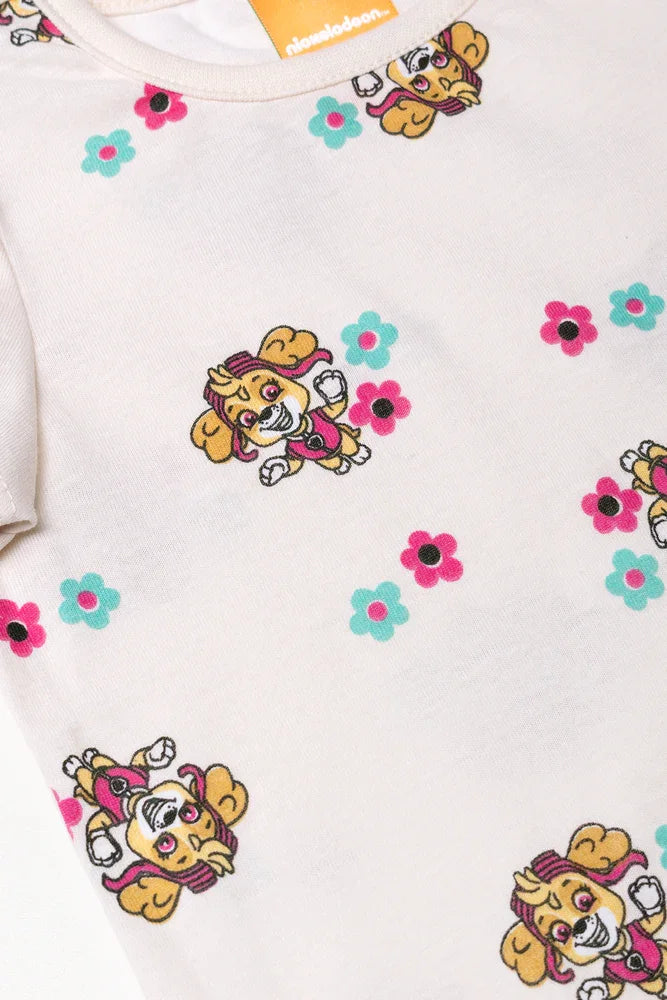 Paw Patrol 2 Pack Short Sleeve T-Shirts Light Blue And Natural (2)