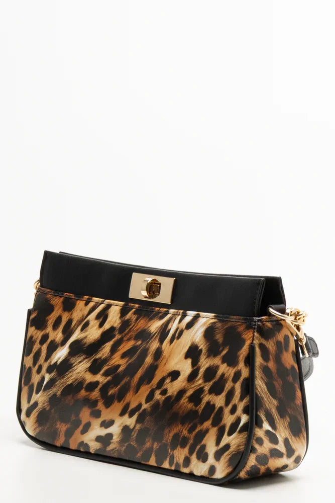 Leopard Handbag Brown And Black