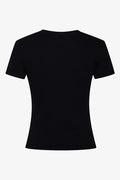 Short Sleeve Rib T-Shirt Black (1)