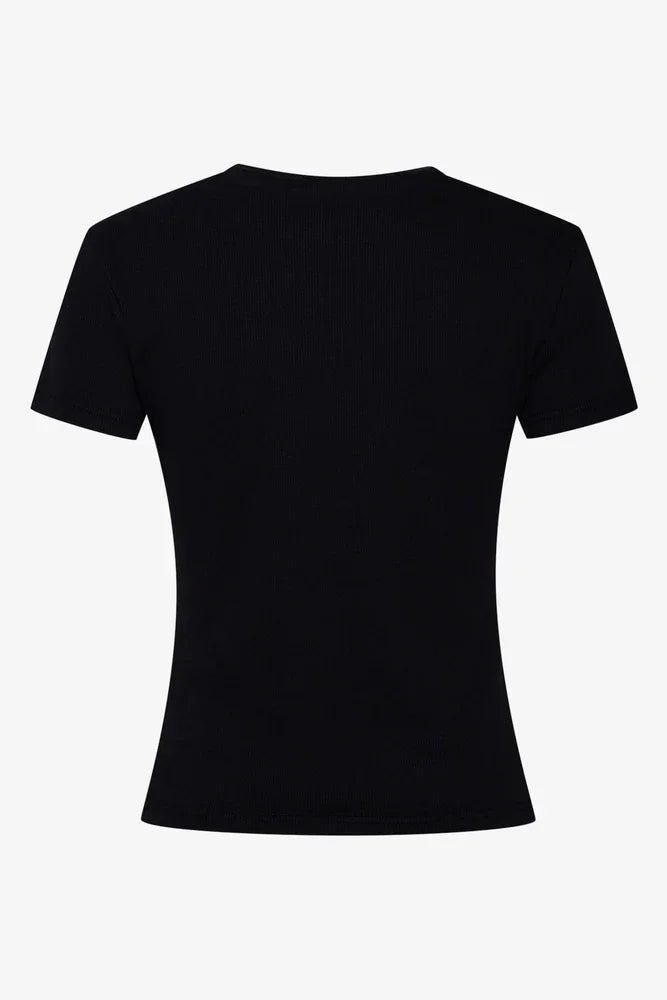Short Sleeve Rib T-Shirt Black (1)