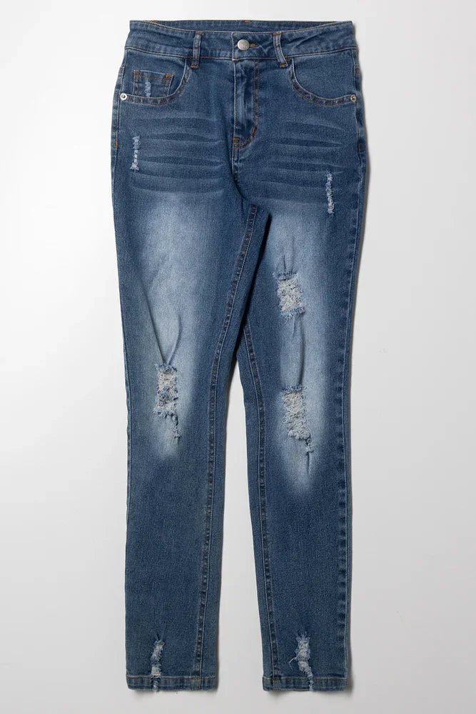 Ripped Denim Jeans Blue