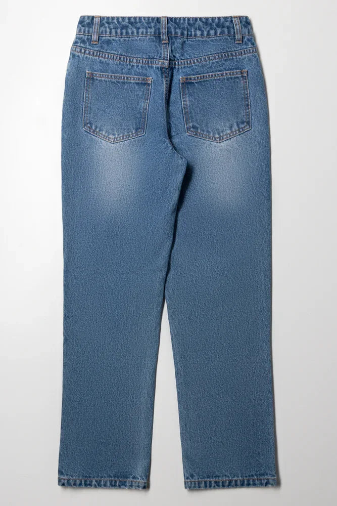 Straight Leg Denim Jeans Blue (2)