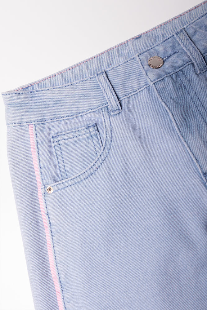 Wide Leg Denim Jeans Light Blue