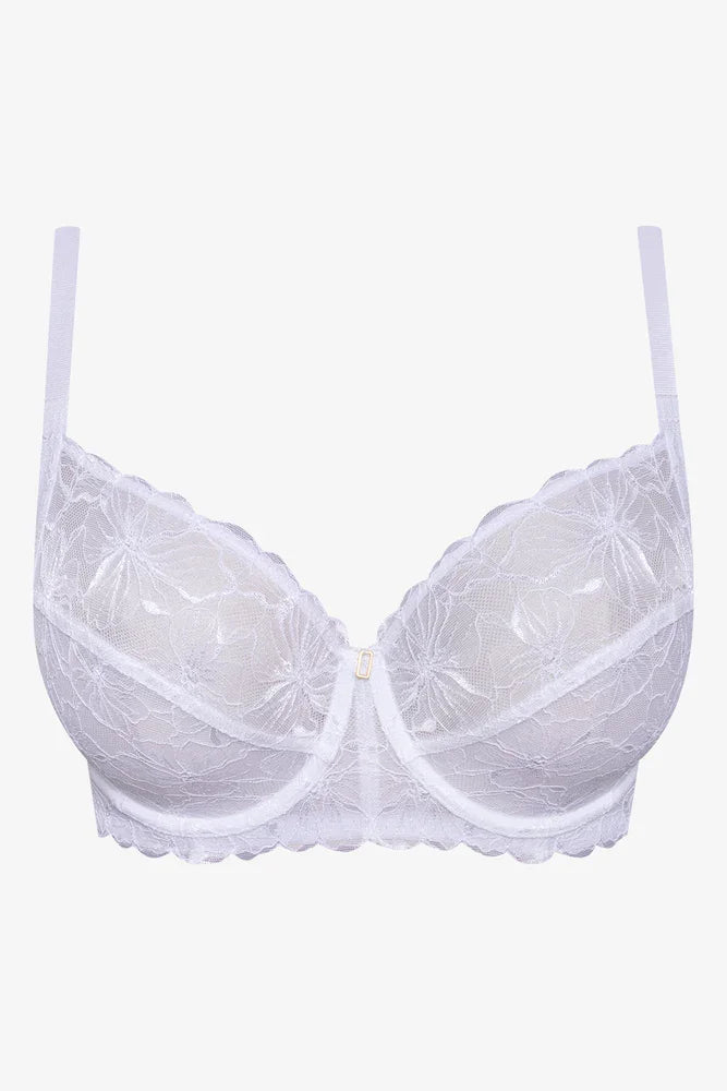 Plus Size 2 Pack Lace Non Padded Underwire Bra Natural And White