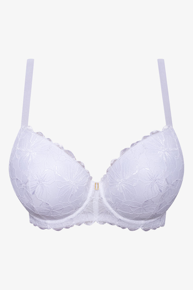 Plus Size 2 Pack Lace Balconette Bra Natural And White