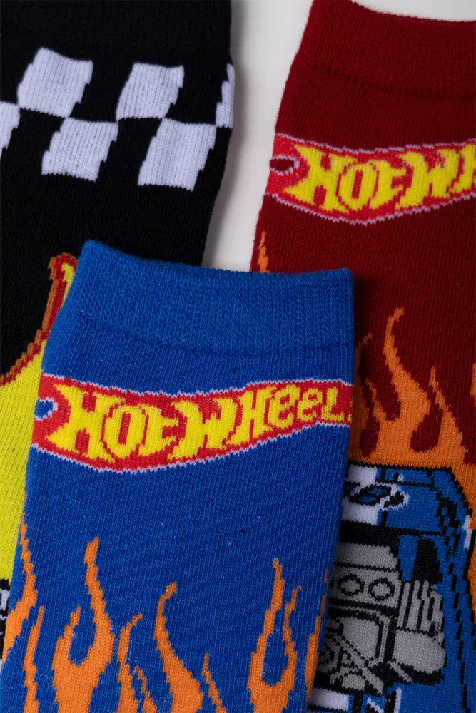 Hot Wheels 3 Pack Socks Black, Blue And Red