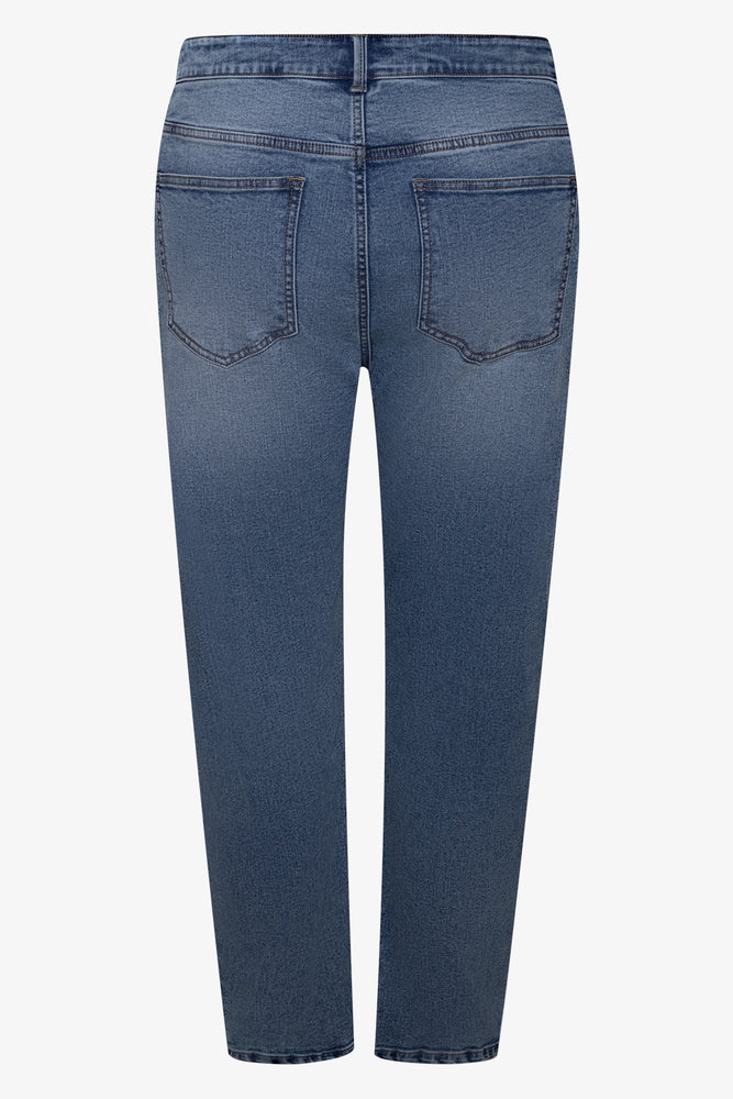 High Rise Slim Leg Denim Jeans Blue