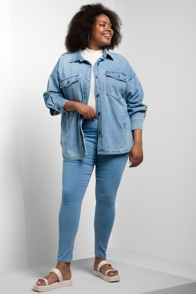 Pull On Jeggings Light Blue