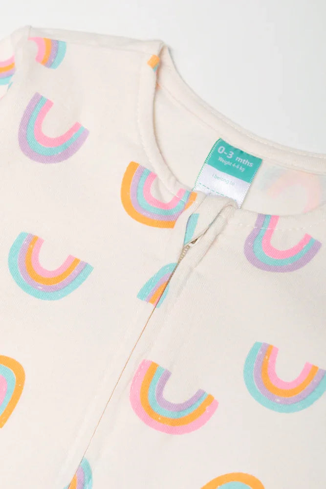 Rainbow Babygrow White
