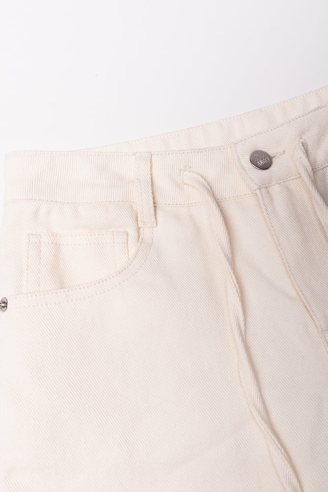 Bermuda Denim Shorts Cream