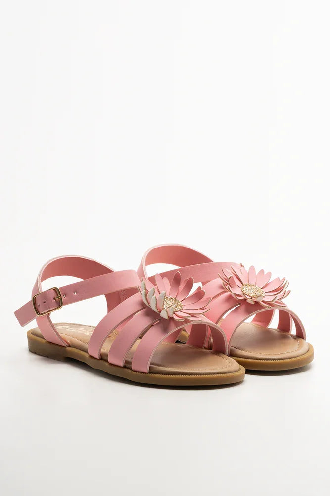 Daisy Trim Sandals Pink