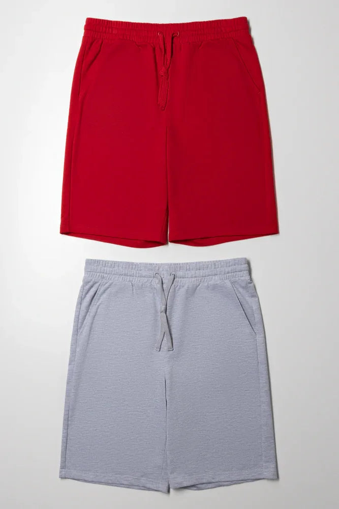 2 Pack Shorts Red And Grey