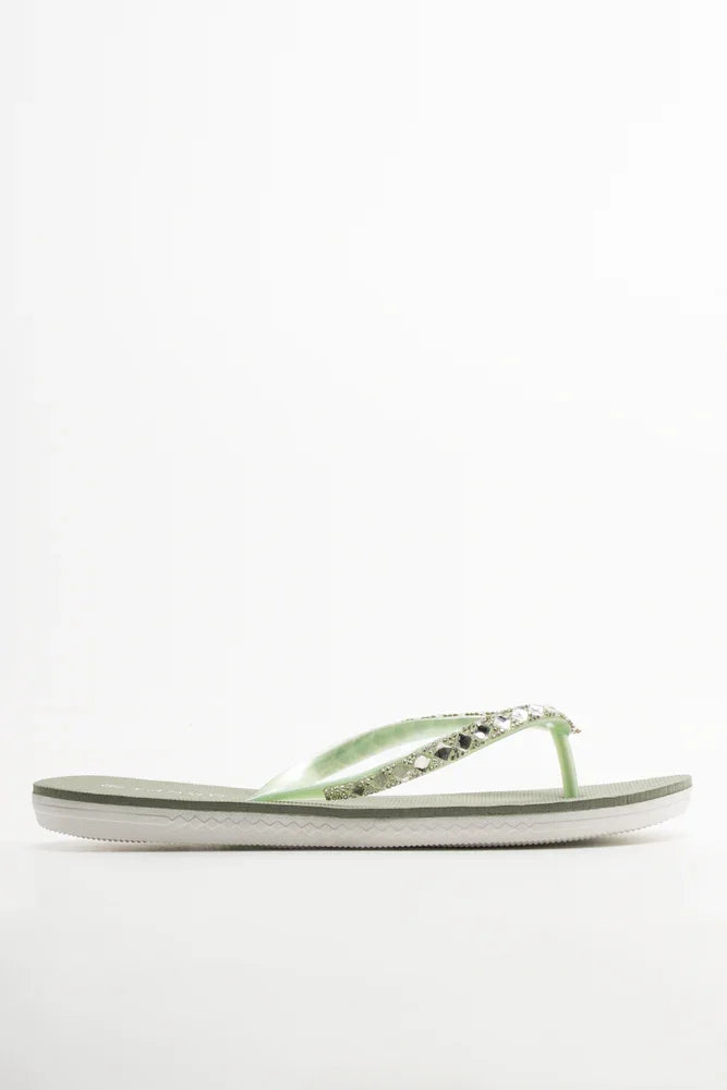Diamante Flip Flop Green
