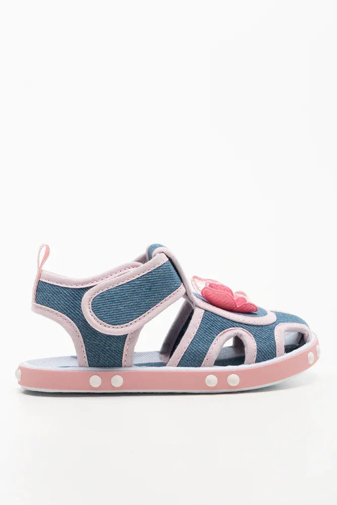 Denim Butterfly Sandals Blue